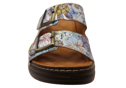 Orizonte Dahliacomfort Womens Comfort European Leather Slides Sandals