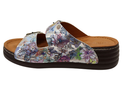 Orizonte Dahliacomfort Womens Comfort European Leather Slides Sandals