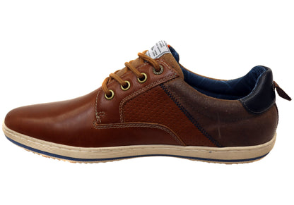 Wild Rhino Charger Mens Comfortable Leather Lace Up Casual Shoes