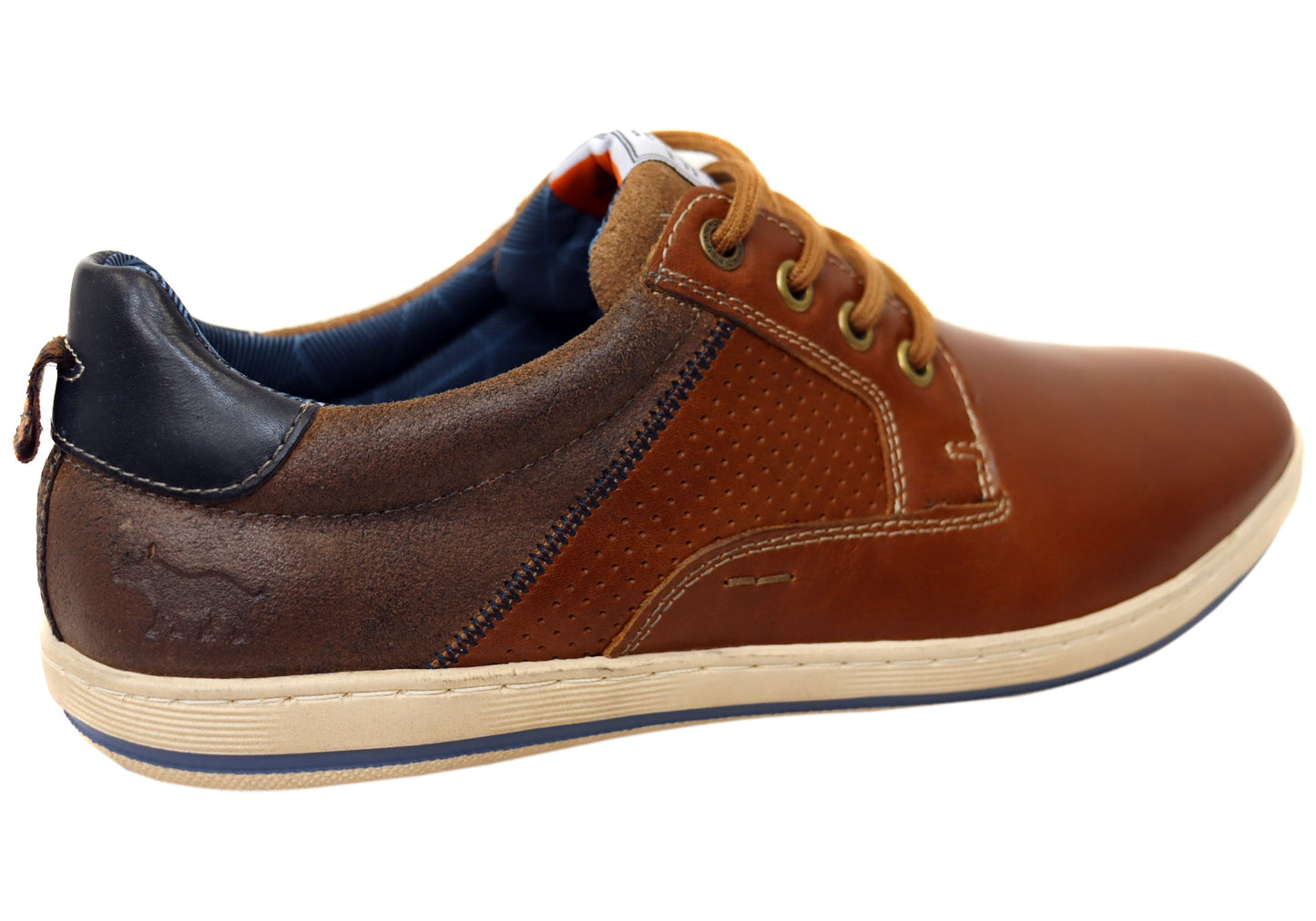 Wild Rhino Charger Mens Comfortable Leather Lace Up Casual Shoes