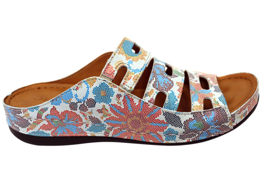 Orizonte Vividadventure Womens Comfort European Leather Slides Sandals