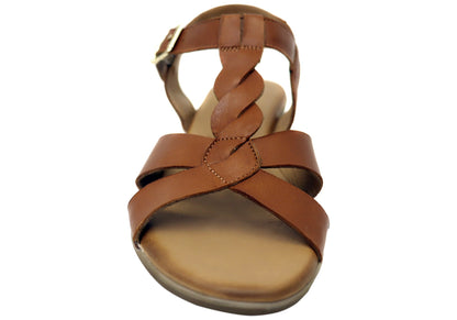 Orizonte Billyease Womens Comfortable European Leather Wedge Sandals