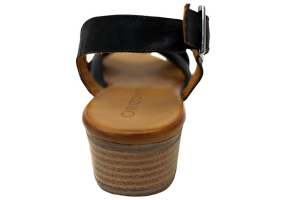 Orizonte Comfea Womens Comfortable European Leather Low Heel Sandals