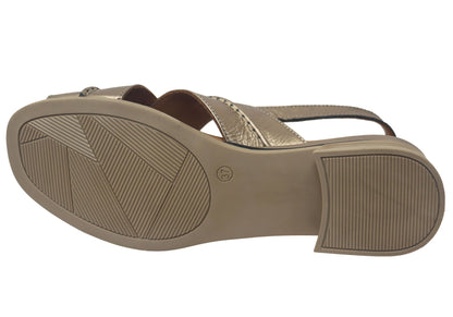 Orizonte Bellalease Womens Comfort European Leather Low Heel Sandals