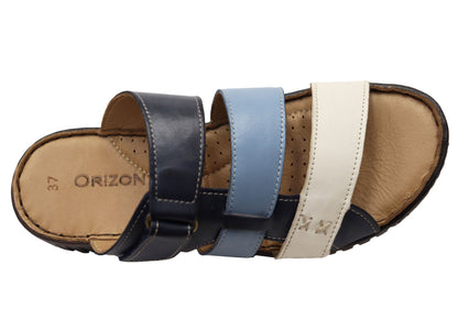 Orizonte Willowflex Womens Comfortable European Leather Slides Sandals