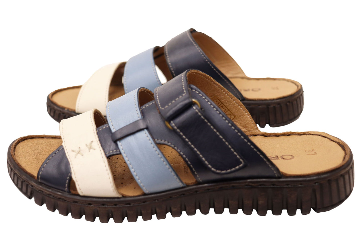 Orizonte Willowflex Womens Comfortable European Leather Slides Sandals