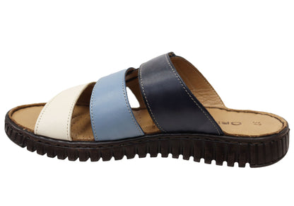 Orizonte Willowflex Womens Comfortable European Leather Slides Sandals
