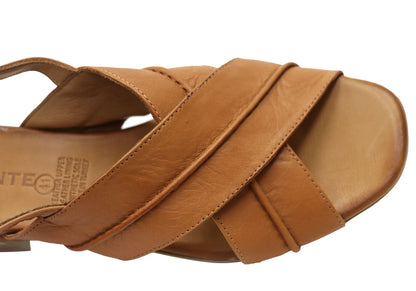 Orizonte Bellalease Womens Comfort European Leather Low Heel Sandals