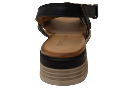 Orizonte Bellalease Womens Comfort European Leather Low Heel Sandals