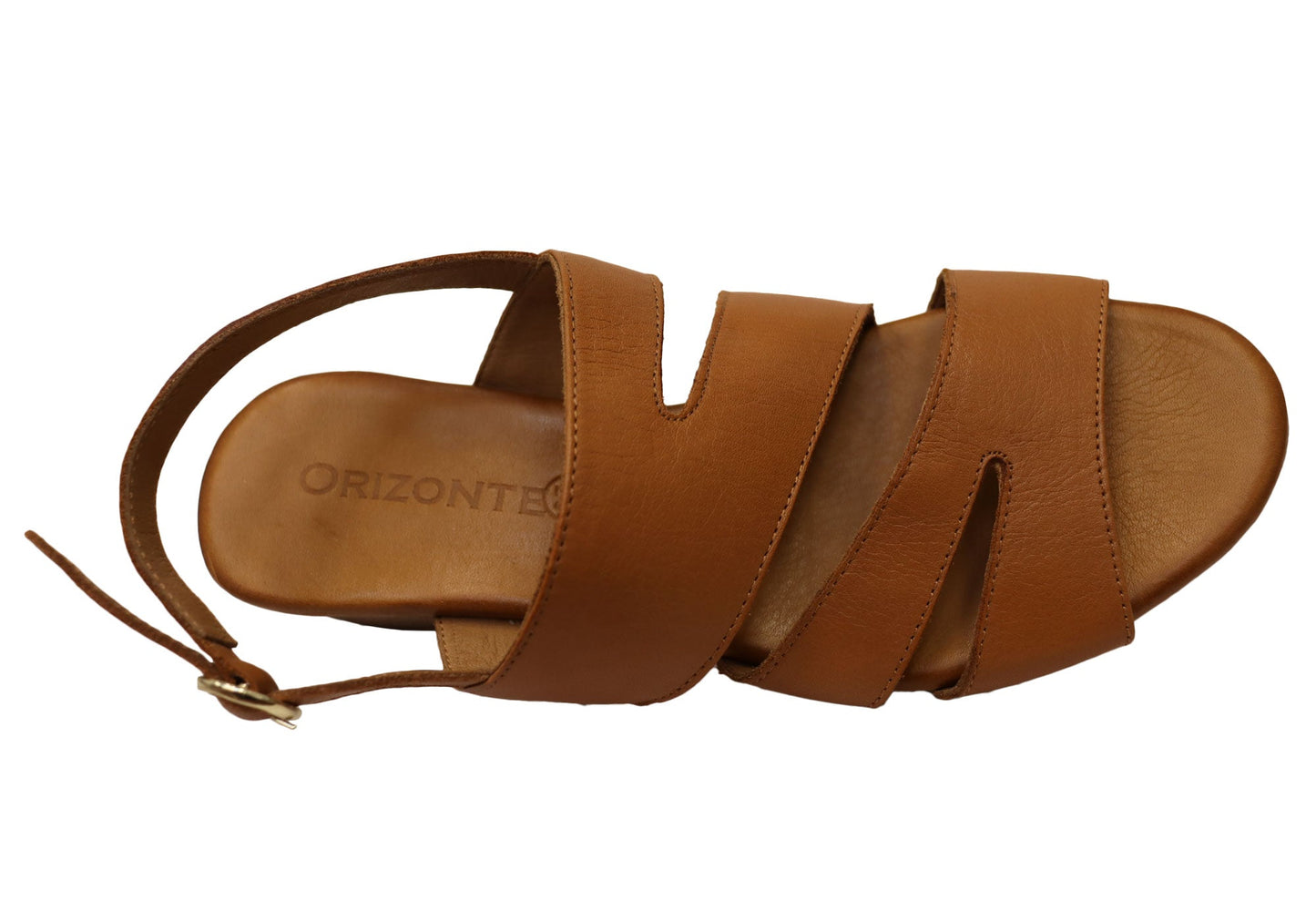 Orizonte Solectra Womens Comfortable European Leather Low Heel Sandals
