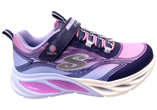 Skechers Kids Girls S Lights Cosmic Glow Shoes Navy Multi