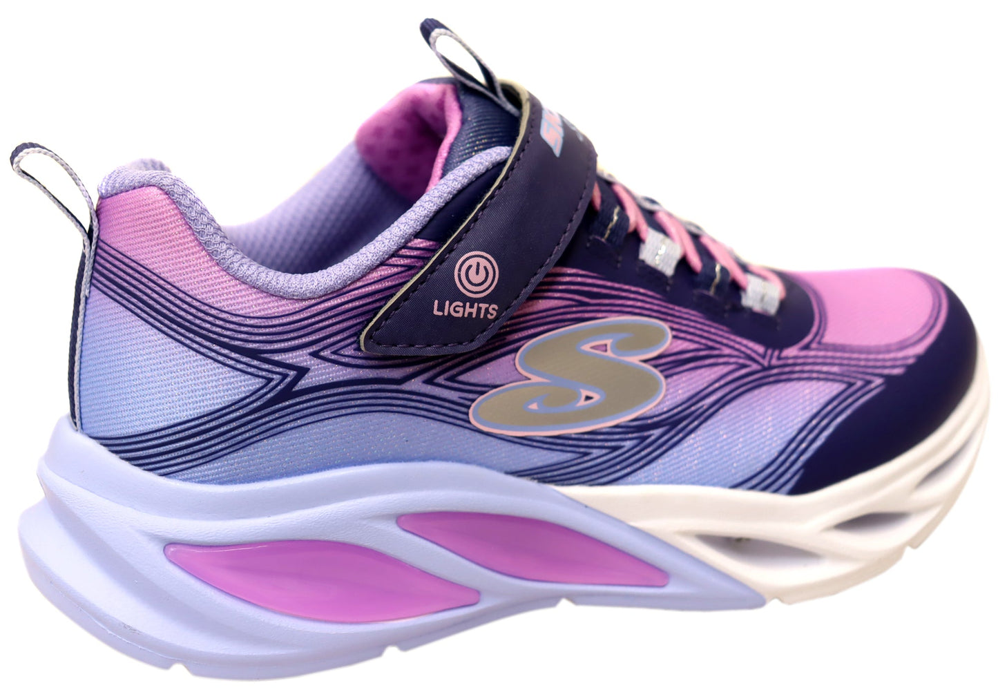 Skechers Kids Girls S Lights Cosmic Glow Shoes Navy Multi