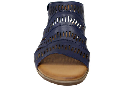 Orizonte Mellowmarch Womens Comfort European Leather Wedge Sandals