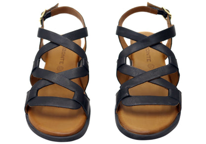 Orizonte Leelalite Womens Comfortable European Leather Wedge Sandals