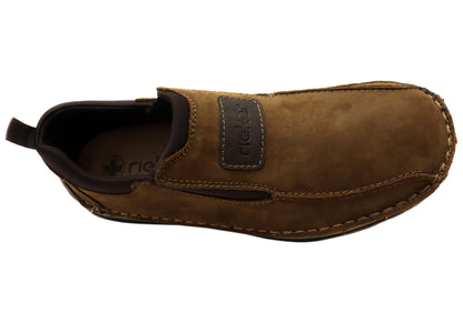 Rieker Mens 05363-26 Comfortable Leather Extra Wide Fit Slip On Shoes