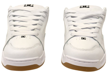 DC Shoes Mens DC Coiler Comfortable Leather Shoes White Black Gum