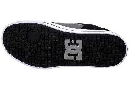 DC Shoes Mens Pure Comfortable Leather Lace Up Shoes Grey Black