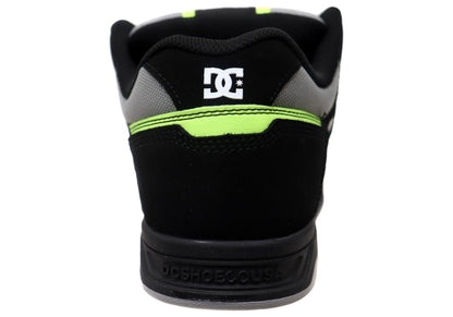 DC Shoes Mens Stag Comfortable Leather Lace Up Shoes Black Grey Green