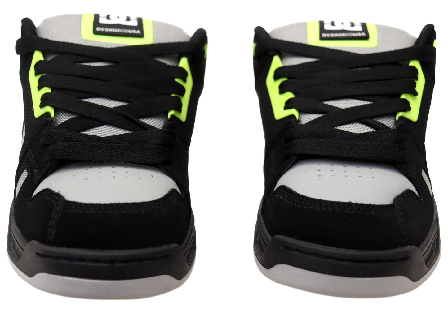 DC Shoes Mens Stag Comfortable Leather Lace Up Shoes Black Grey Green