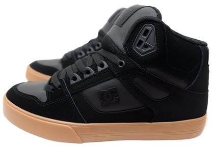 DC Shoes Mens Pure High Top WC Leather Sneakers Black Gum