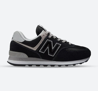 Men's Wide Fit New Balance ML574EVB Walking/Running Trainers - Exclusive - Black/White ENCAP Width 4E