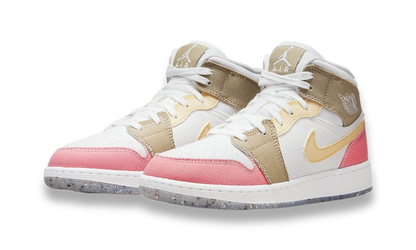 Jordan 1 Mid SE Pastel Vivid Green Grind (GS)