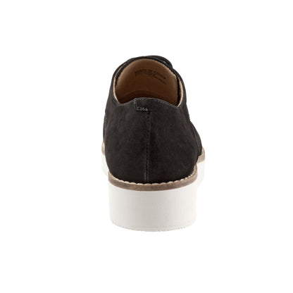 Softwalk Willis S1811-001 Womens Black Narrow Leather Oxford Flats Shoes