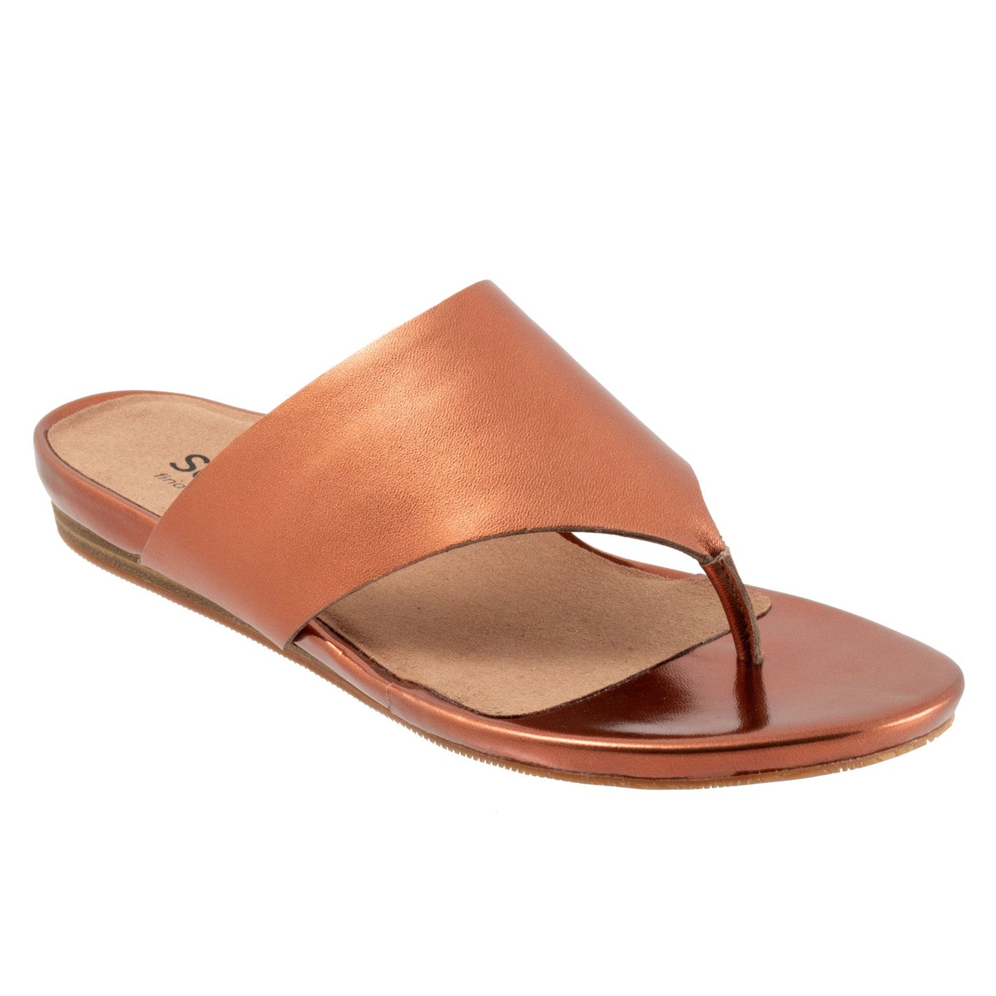 Softwalk Chandler S2306-275 Womens Brown Leather Thong Sandals Shoes