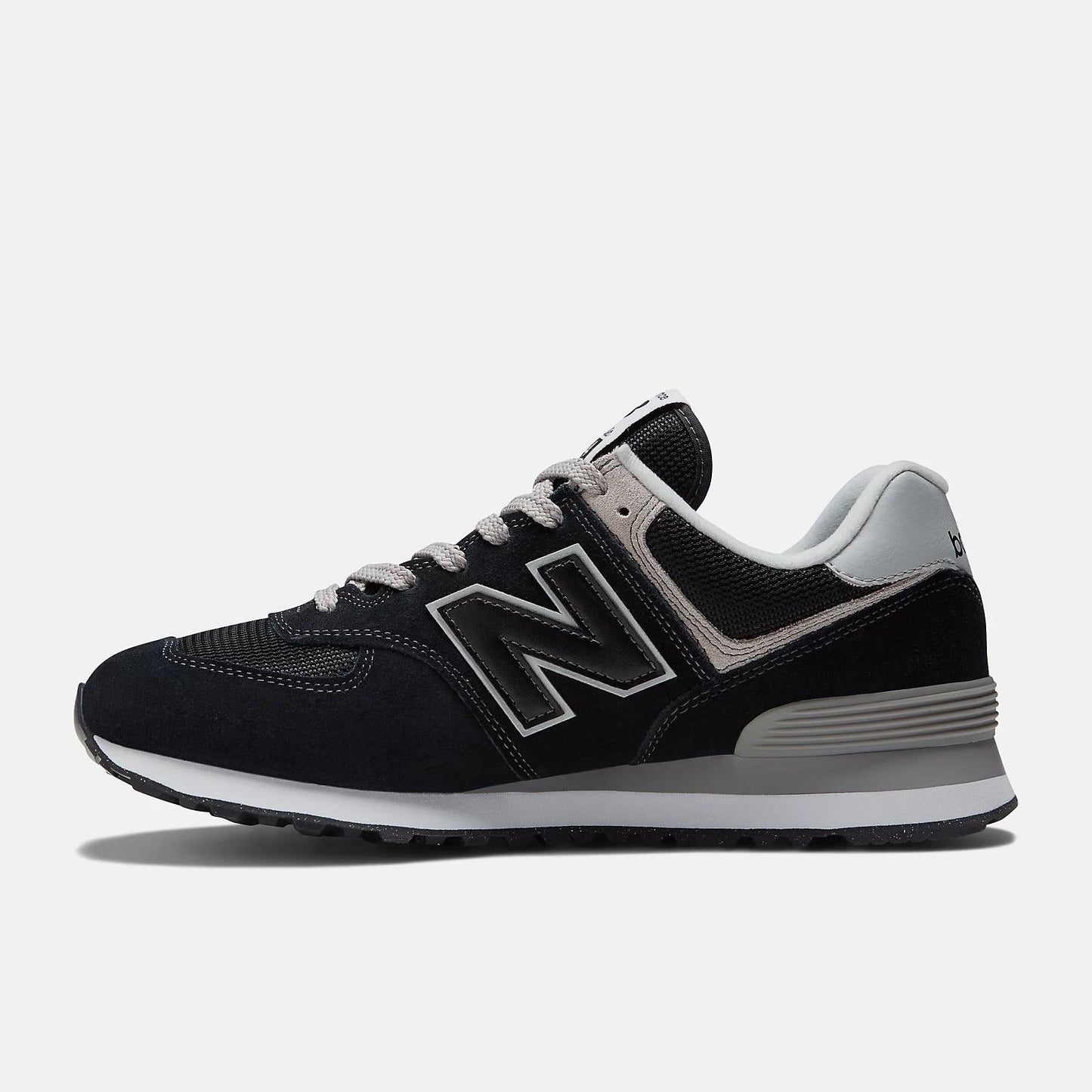 Men's Wide Fit New Balance ML574EVB Walking/Running Trainers - Exclusive - Black/White ENCAP Width 4E