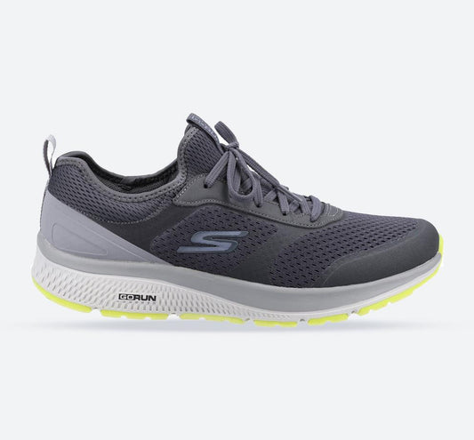 Men's Wide Fit Skechers 220102 GOrun Consistent Trainers - Charcoal/Lime