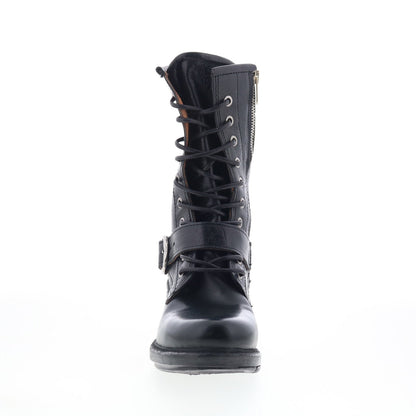 A.S. 98 Austin Womens Black Leather Lace Up Casual Dress Boots