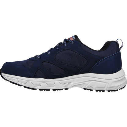 Men's Wide Fit Skechers 237348 Oak Canyon Sunfair Trekking Low Cut Trainers - Navy/Orange
