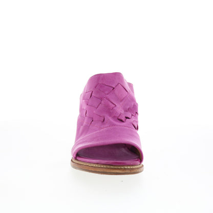 A.S. 98 Benjy Womens Purple Leather Slip On Heeled Sandals Shoes