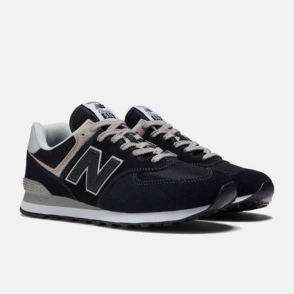 Men's Wide Fit New Balance ML574EVB Walking/Running Trainers - Exclusive - Black/White ENCAP Width 4E
