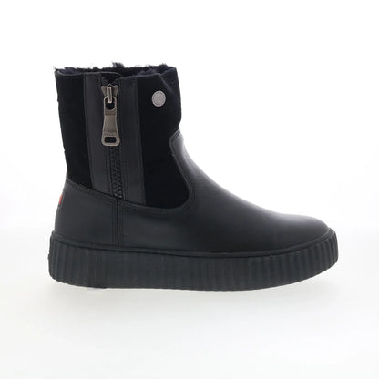 Pajar Caline 79746 Womens Black Leather Slip On Ankle & Booties Boots