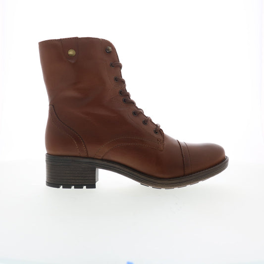 Miz Mooz Calla Womens Brown Leather Zipper Casual Dress Boots