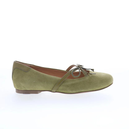 Trotters Carissa T2501-342 Womens Green Suede Slip On Loafer Flats Shoes