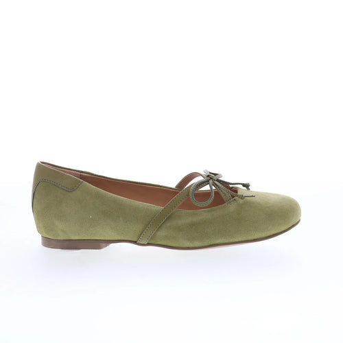Trotters Carissa T2501-342 Womens Green Suede Slip On Loafer Flats Shoes