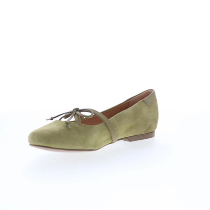 Trotters Carissa T2501-342 Womens Green Suede Slip On Loafer Flats Shoes