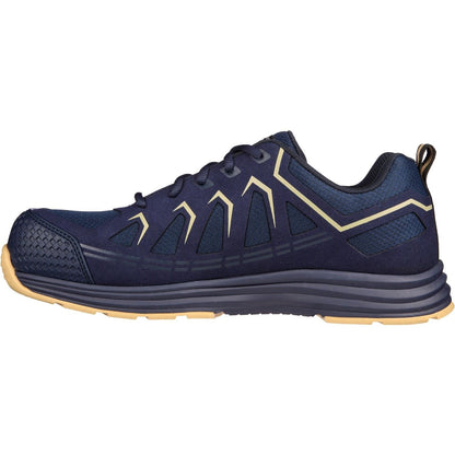 Men's Wide Fit Skechers 200127EC Malad II Safety Trainers - Navy/Tan