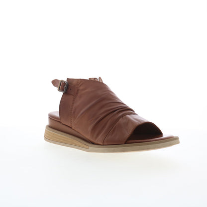 Miz Mooz Conor Womens Brown Leather Hook & Loop Slingback Sandals Shoes