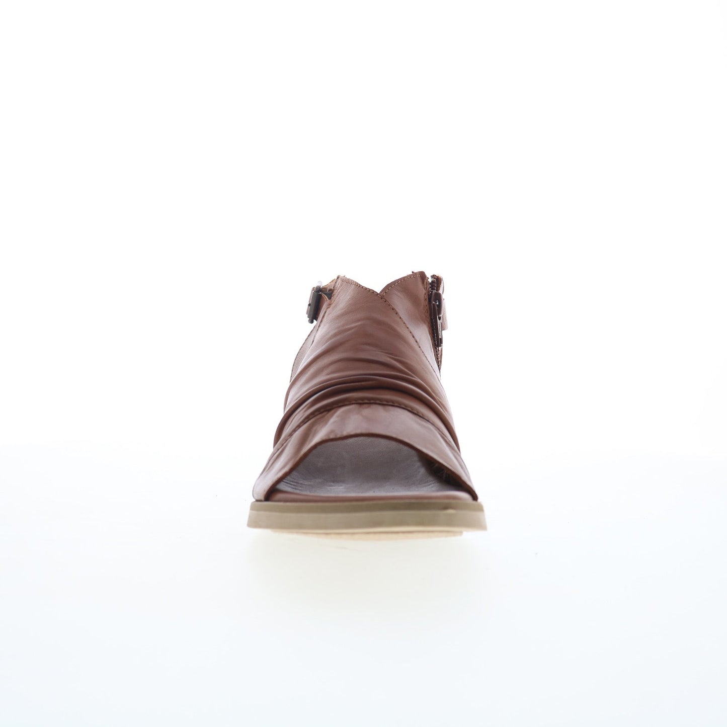 Miz Mooz Conor Womens Brown Leather Hook & Loop Slingback Sandals Shoes