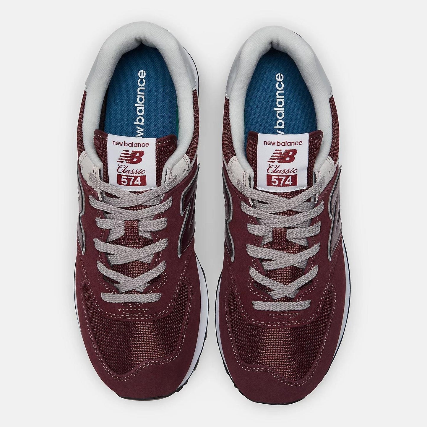 Men's Wide Fit New Balance ML574EVM Walking/Running Trainers - Exclusive - Burgundy/White ENCAP
