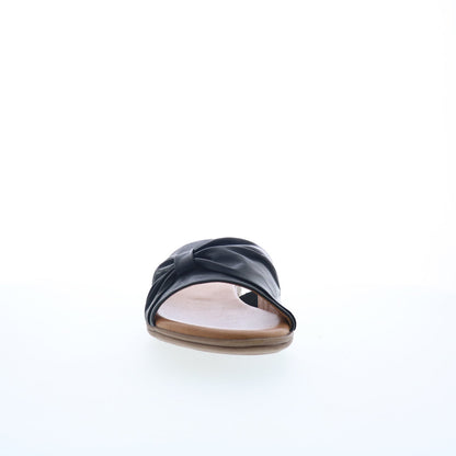 Miz Mooz Daisey Womens Black Leather Slip On Slides Sandals Shoes
