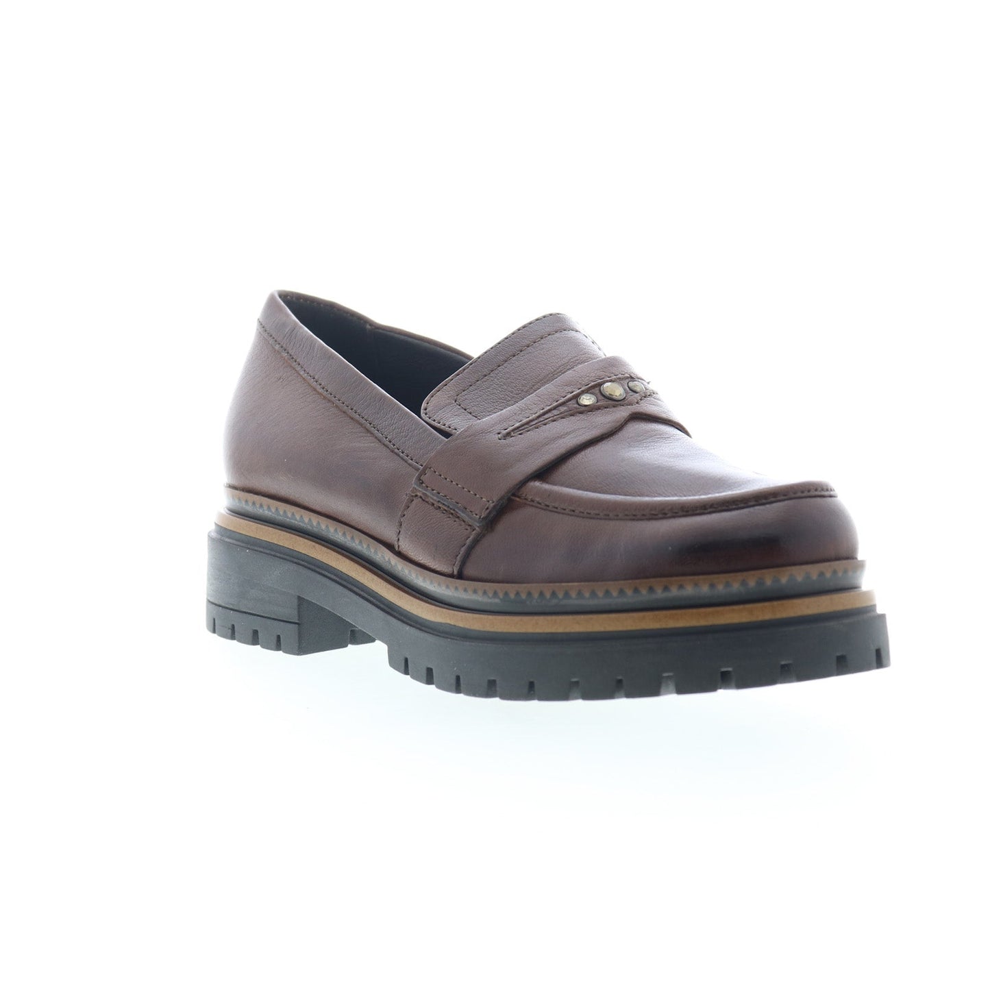 Miz Mooz Damian Womens Brown Leather Loafers & Slip Ons Casual Shoes