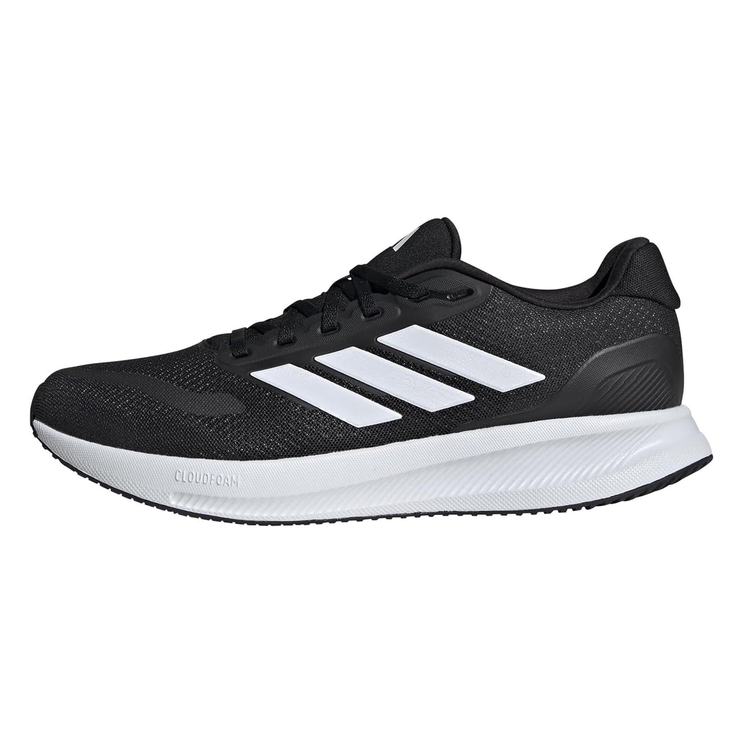 Men's Wide Fit Adidas Runfalcon 5 Walking/Running Trainers - Black/White