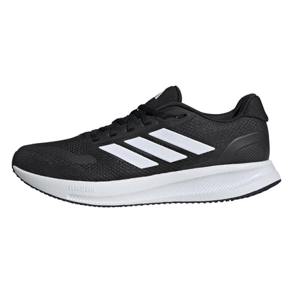 Men's Wide Fit Adidas Runfalcon 5 Walking/Running Trainers - Black/White