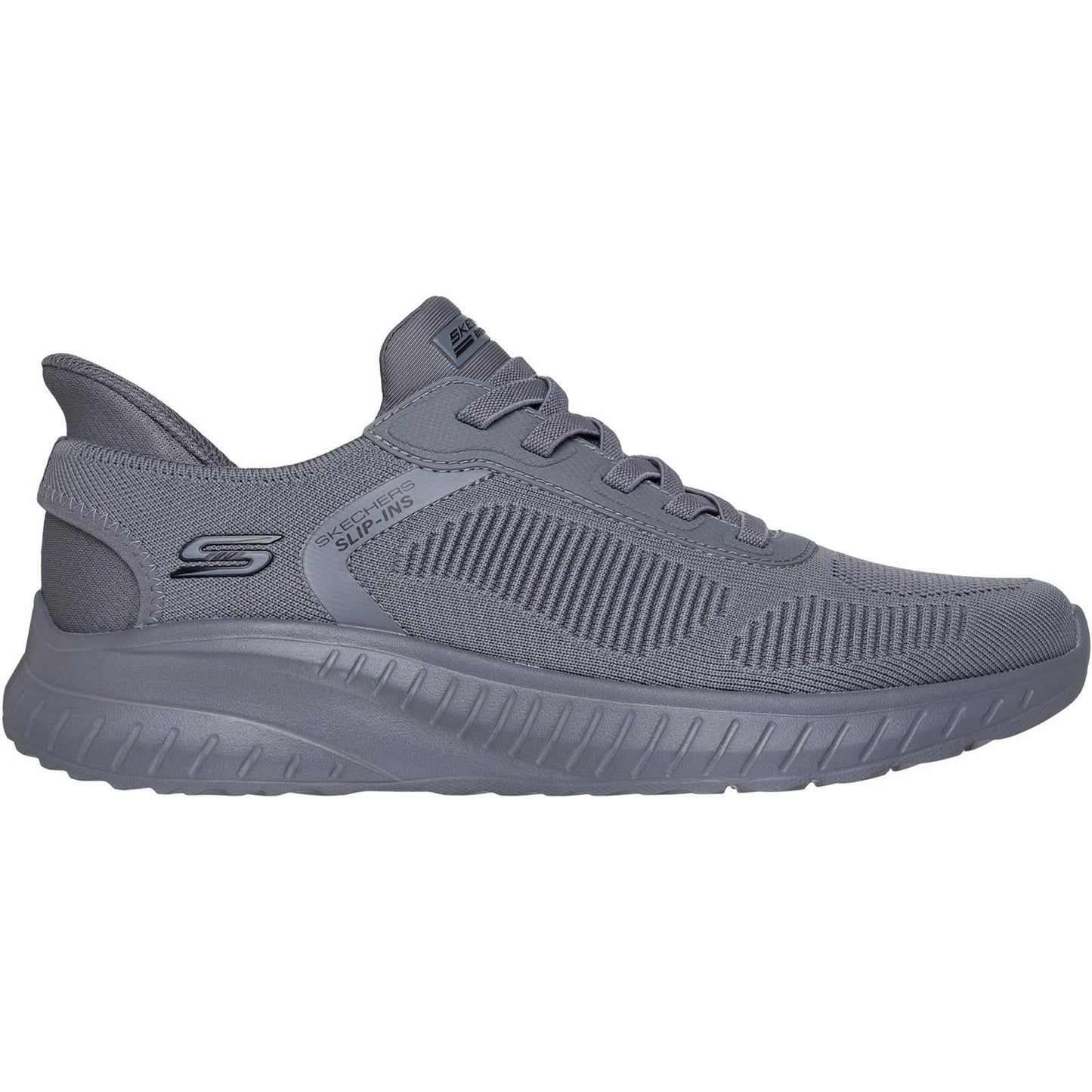 Men's Wide Fit Skechers Slip-ins 118312 Bobs Sport Squad Chaos Solid Step Trainers