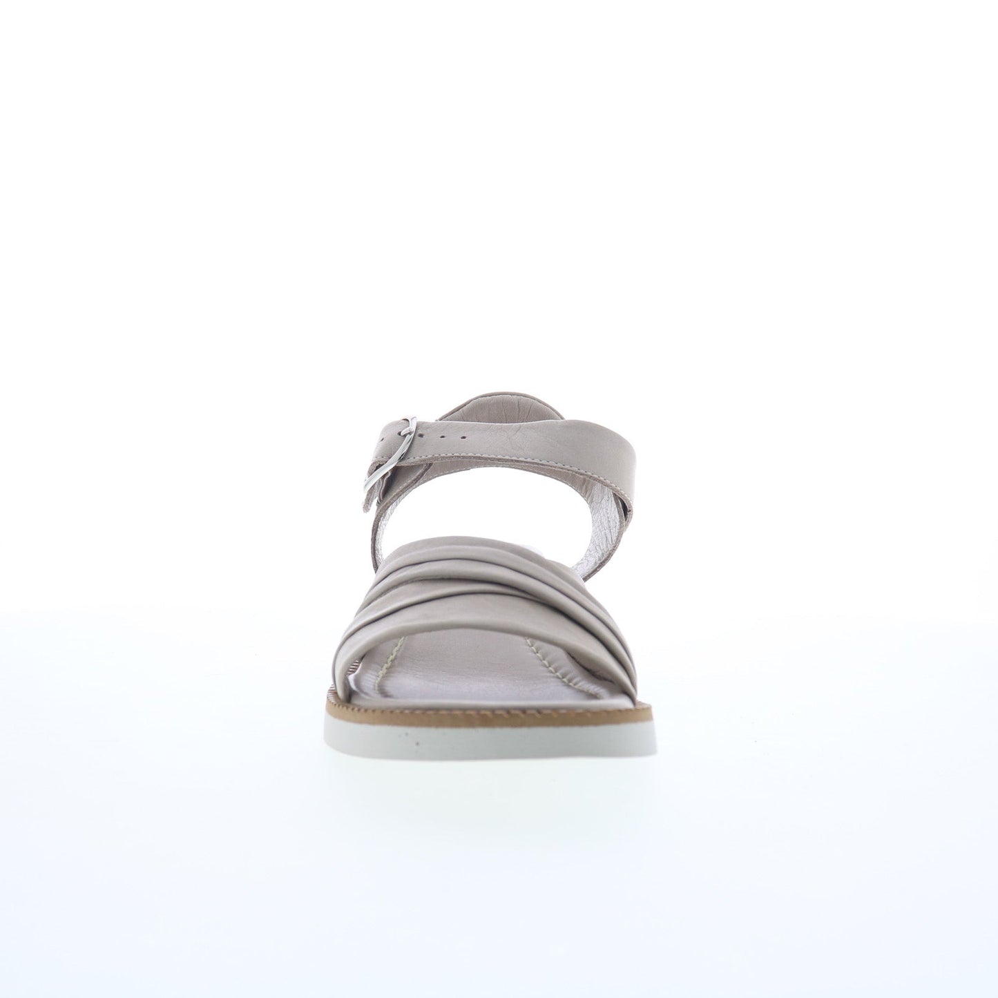 Miz Mooz Emelina Womens Gray Leather Hook & Loop Strap Sandals Shoes