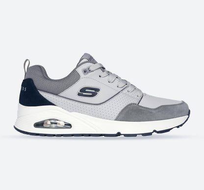 Men's Wide Fit Skechers 183020 Uno Retro One Trainers - Grey